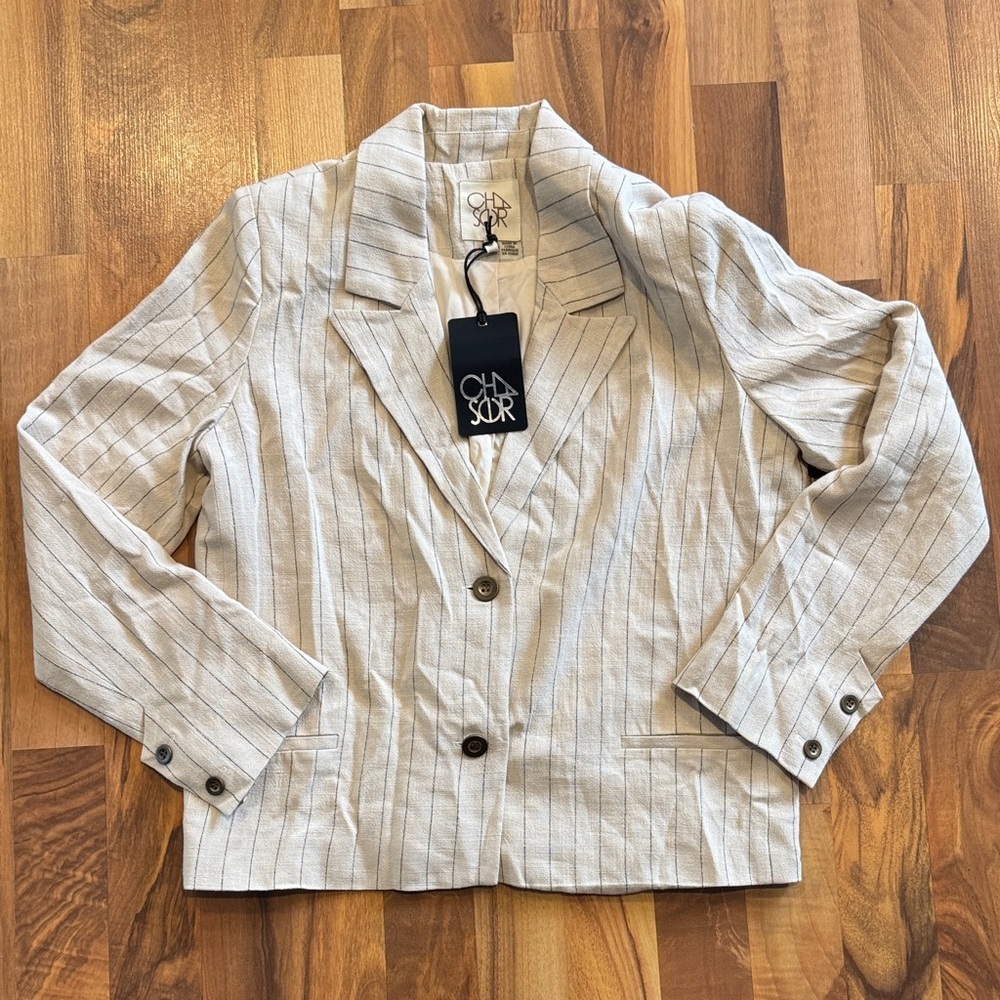 NWT Chaser viscose linen santanaa blazer